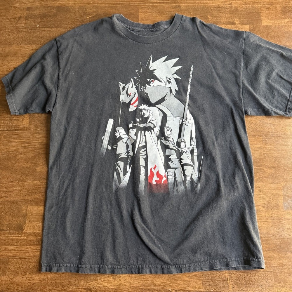 Vintage Naruto Shippuden Kakashi Story Adult T-Shirt Size XL Ripple Junction